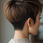 gestuft Pixie Cut mit betontem Hinterkopf