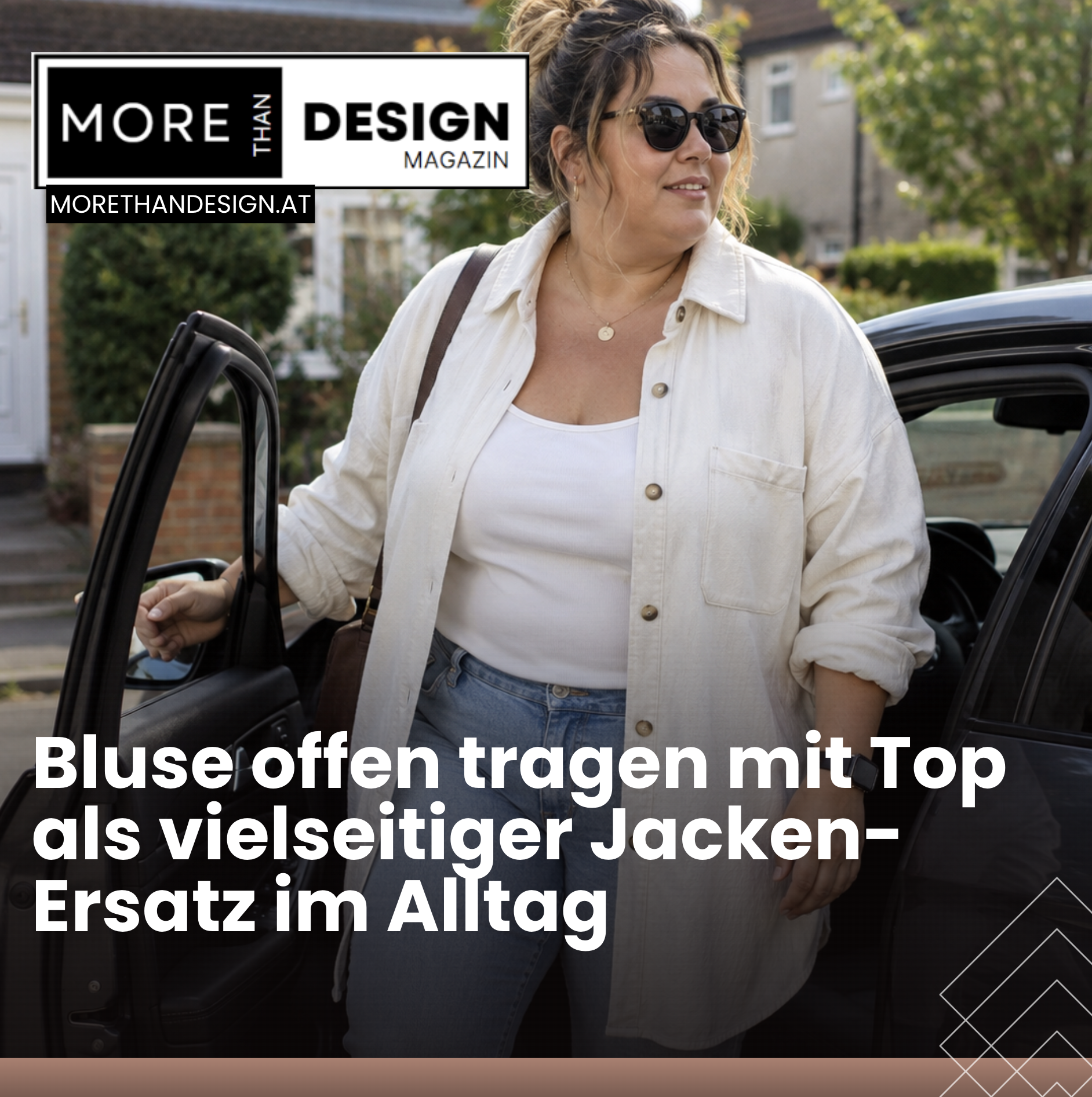 Bluse offen tragen mit Top als vielseitiger Jacken-Ersatz im Alltag Bluse offen tragen mit Top als vielseitiger Jacken-Ersatz im Alltag